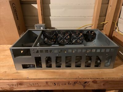 For 8 GPU Mining Rig Frame Miner Case w/ 4 Fans and 4GB DDR3 Mining Motherboard