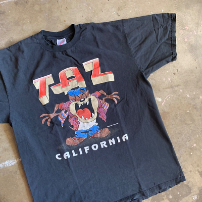 1995 VINTAGE 90s TAZ CARTOON T-SHIRT MEN SZ L LOONEY TUNES