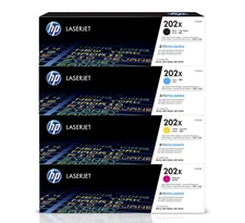 HP 202X Black Cyan Magenta Yellow High Yield Toner Cartridge Pack of 4 Sealed