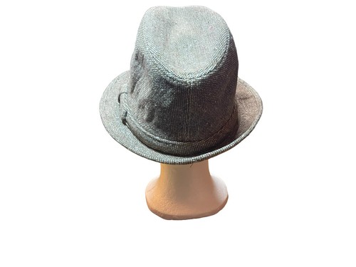 Tweed Fedora marrón/beige vintage para hombre 22 en circunferencia - Imagen 4 de 8
