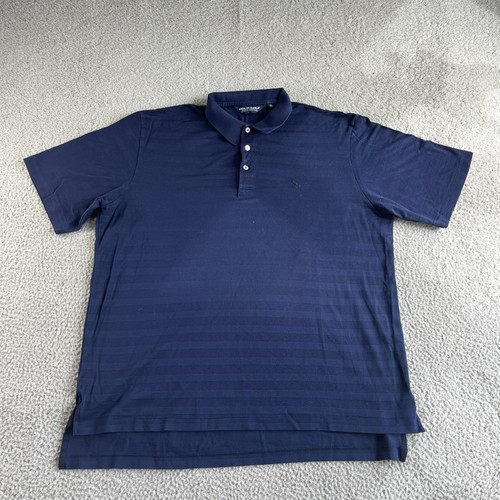 NEW Vintage Ralph Lauren Polo Golf Shirt Mens Extra Large Blue Pima Cotton Peru - Picture 2 of 8