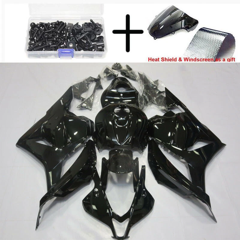 For Honda CBR600RR CBR 600 RR 2009-2012 ABS Injection Fairing Kit Black + Bolt - Image 2 of 4