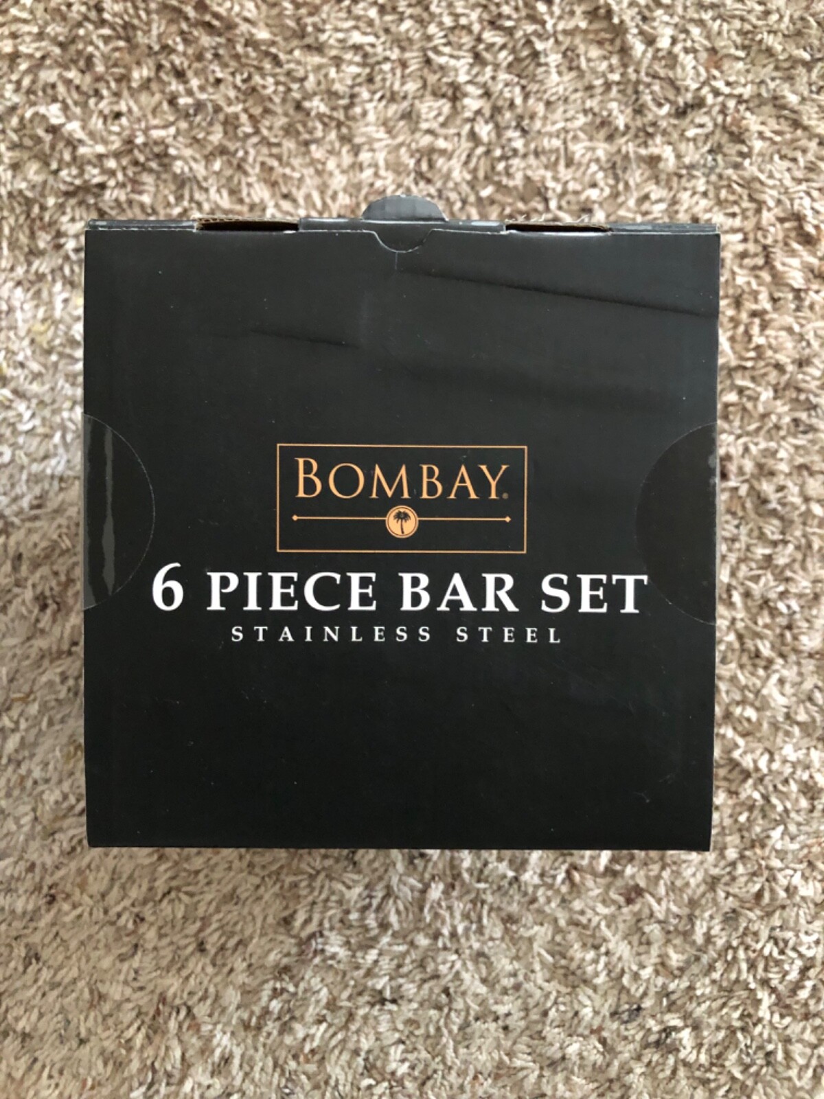 Bombay 6 Piece Bar Set NIB New Bucket Shaker Jiggle Tongs Bottle Opener