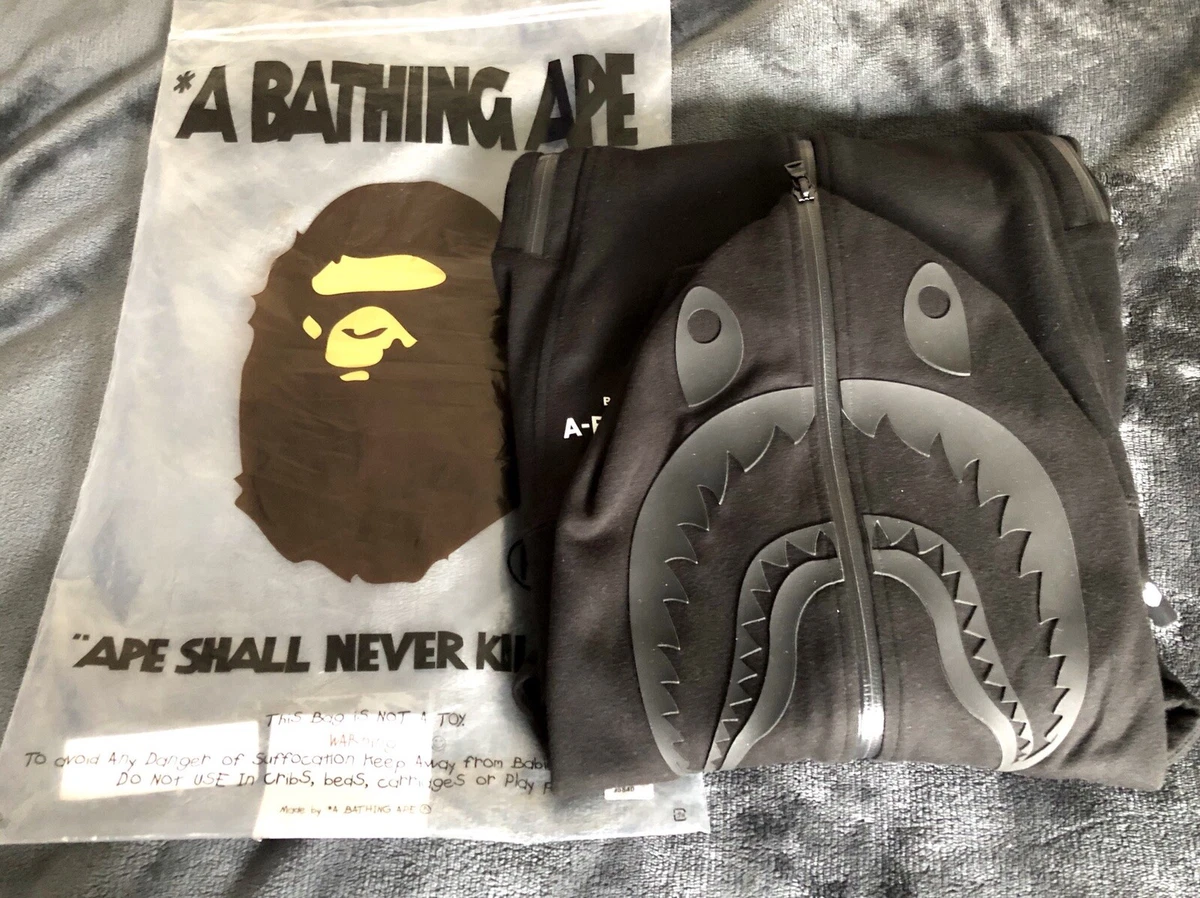 Bape Shark Hoody Medium MINT DEADSTOCK Black Super Cool rare