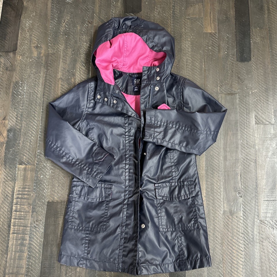 Gap Kids Rain Jacket Coat Size Small 6/7 Navy Blue and Pink EUC eBay
