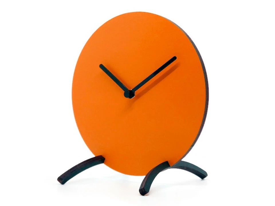 Reloj de mesa y escritorio analógico silencioso de madera para dormitorio - Reloj de diseño elegante Foto 4 de 4