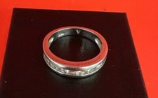 Sterling Silver 3mm Channel Set Cubic Zirconia Band Ring 925 Sz: 5 kw923-173