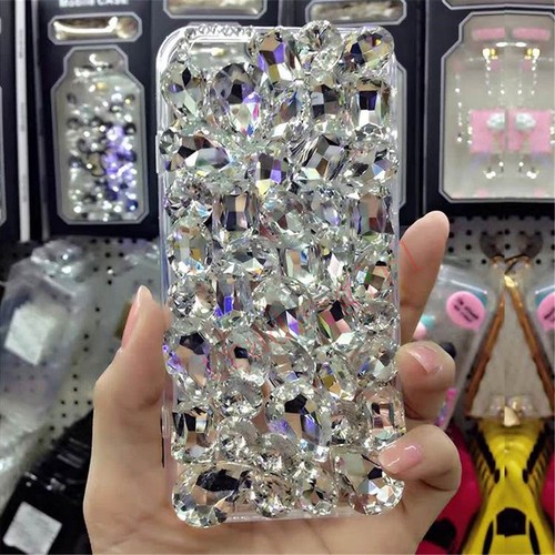 NEW DELUX COOL LUXURY BLING CLEAR DIAMANTE CASE 4 VARIOUS MOBILE PHONE SAMSUNG - Picture 1 of 2