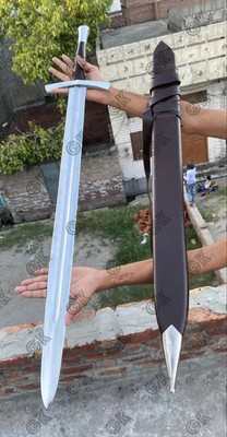 Hand Forged High Carbon Steel Viking Sword Sharp / Battle Ready Medieval Sword