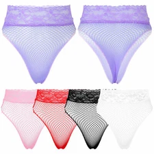 Womens Panties Mesh Sheer Thong Ultra-thin Underwear See-through Knicker Briefs