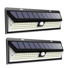 2x 118 LED Solar Power Wall Light Outdoor PIR Motion Sensor Garden Security Lamp