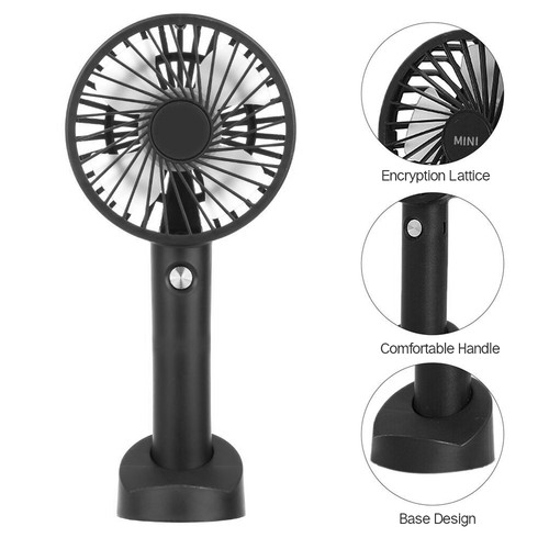 USB Mini Handventilator Lüfter Elektrischer Aufladbar Tragbarer mit 1800mAh Akku - Bild 3 von 11