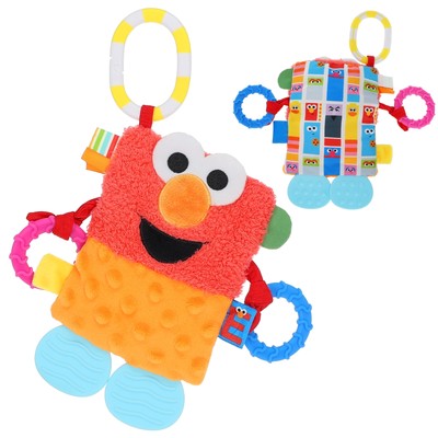 PREFERRED Sesame Street Elmo Tug & Tag Plush Sensory Toy for Newborns