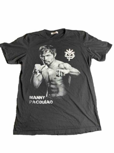 Manny Pacquiao Black Short Sleeve T-Shirt Immortal Size Large - Afbeelding 1 van 6