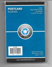 500 POSTCARD SLEEVES CRYSTAL CLEAR NO PVC NEW FACTORY SEALED FREE SHIPPING