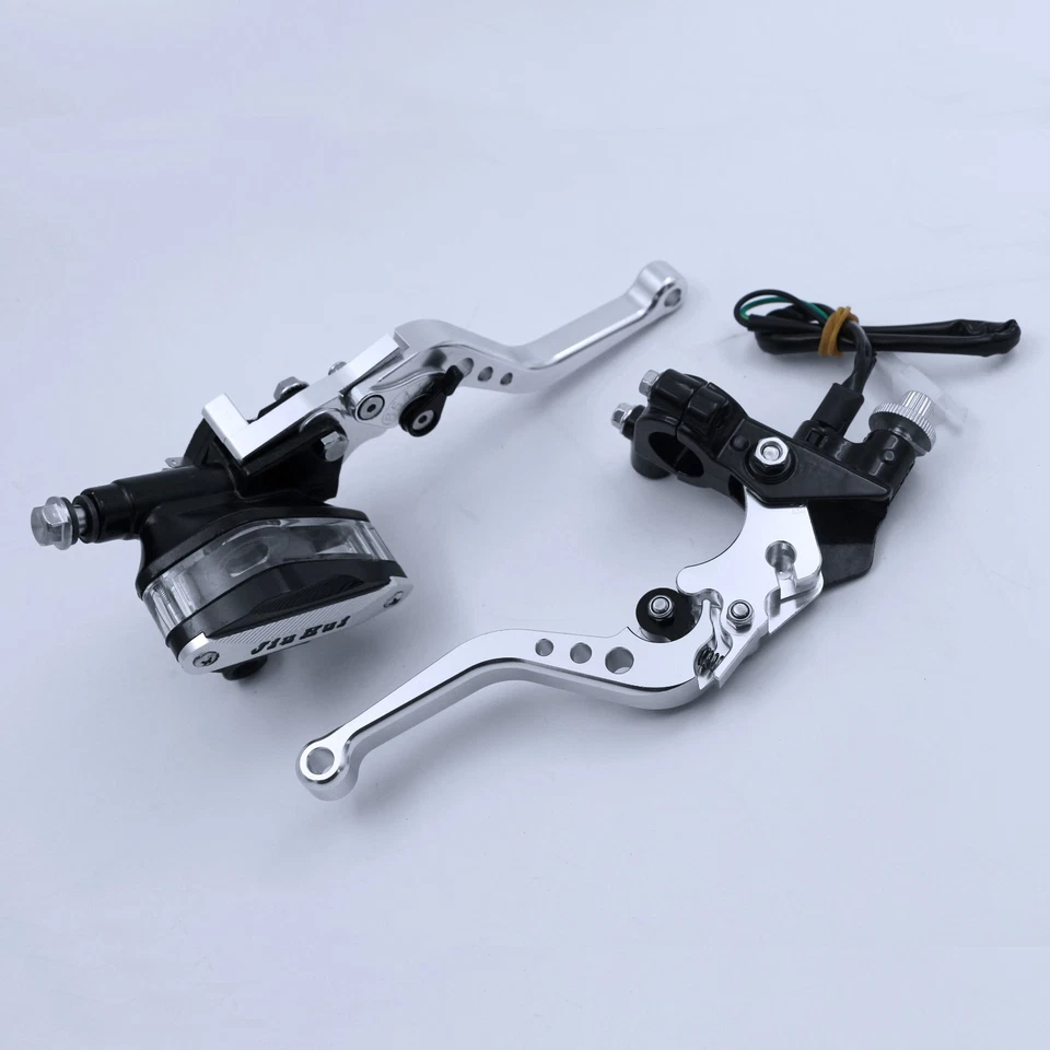 Juego de palancas de freno de embrague de 7/8"" cilindro maestro depósito apto para motocicleta Suzuki Foto 2 de 4