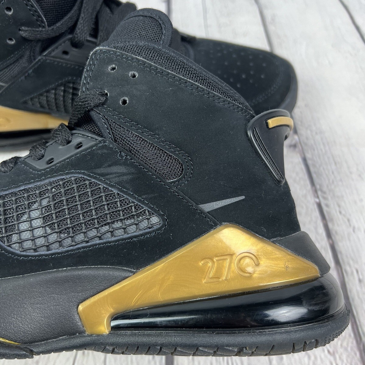 Nike Air Jordan Mars 270 Black Gold Women's 7.5 Men's 6Y BQ6508