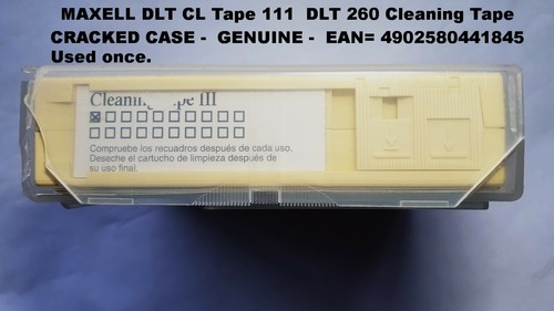 MAXELL DLT CLEANING Tape 111 DLT 260 Used Once **CRACKED CASE See Pix GENUINE - Photo 2/5