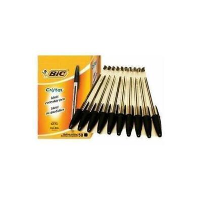 5X BIC CRISTAL Stifte Mittel Kugelschreiber Original Kristall Biros In Schwarz, Blau, Rot