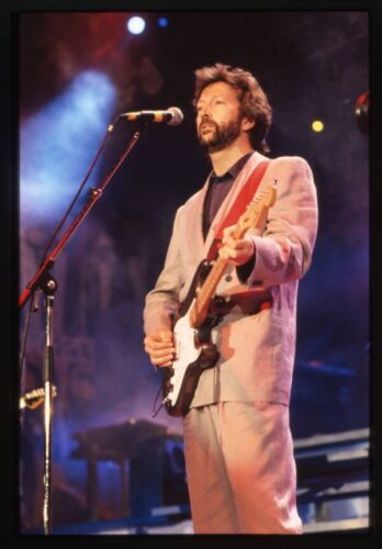 Eric Clapton jouant guitare Fender en concert originale 35 mm transparence  - Photo 1/1