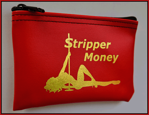 Pole Dancer Stripper Exotic Performer Cash Purse Twin Pack Money Bag - Picture 8 of 12