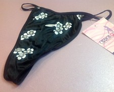 Women Panties,Thongs"CAPRICIA O'DARESize M/6 Black SatinLook FloralW/decoration
