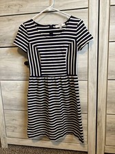 Women’s Ann Taylor Loft Dress, Size 2, Navy & Off White Striped