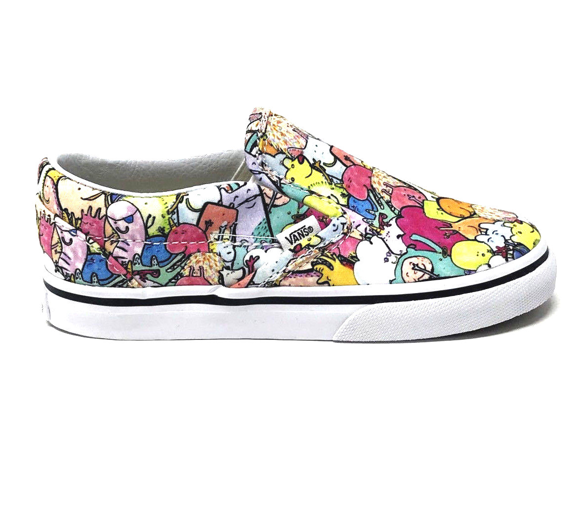 youth white slip on vans