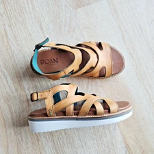 Roan by BED|STU Centrist Leather Fishermen Sandals Ankle Strap Buckle Brown US7