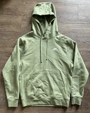 Nike Club Fleece Pullover Hoodie Size Small BV2654-386 Olive Green Gym Sport