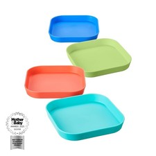 Nuby Good Square Meal Toddler Weaning Plates - Durable Dishwasher Safe