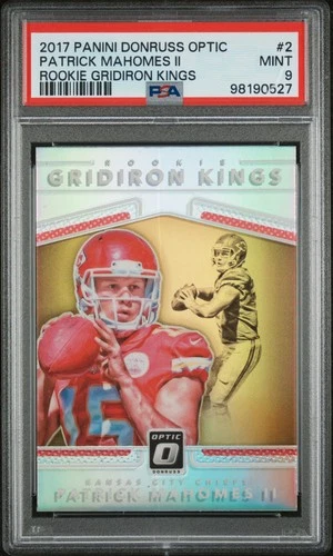 2017 PANINI DONRUSS OPTIC RC GRIDIRON KINGS PATRICK MAHOMES II ROOKIE RC PSA 9