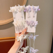 Resin Butterfly Hair Clips for Girls Princess Bow Style Spring Hairpins 15.5cm
