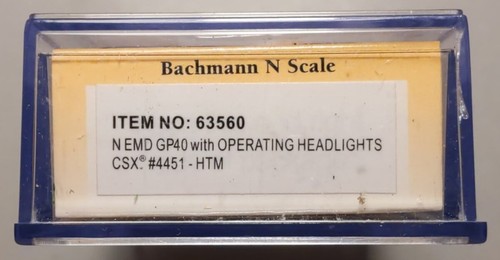 Bachmann 63560 N Scale CSX GP40 Diesel Locomotive #4451 (HTM) - Picture 5 of 5