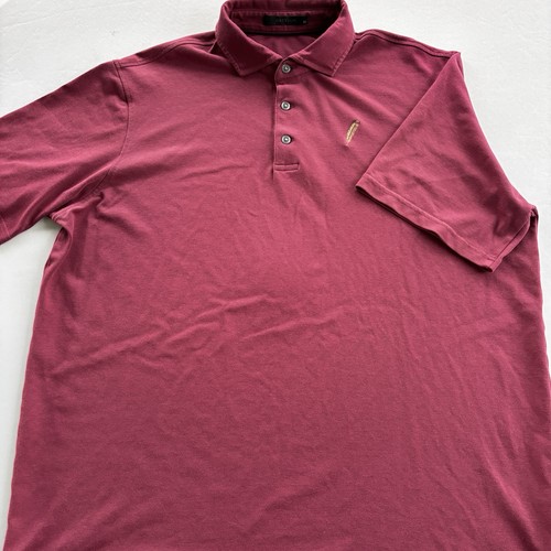 Vintage Greyson Chechessee Creek Club Polo Shirt XL Burgundy Feather Logo Golf - Picture 2 of 10
