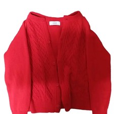 Wavesiness Double Texture Round Neck Cardigan, Size 1