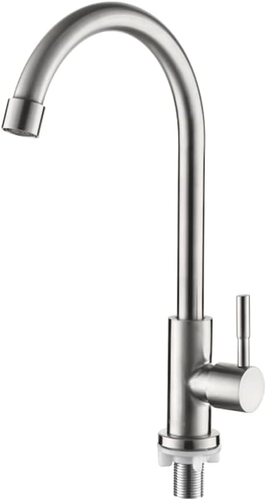 M18703 Cold Water Only Sink Tap - SUS304 Stainless Steel 360°Swivel High - Picture 11 of 12