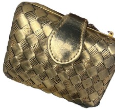 Vintage woven metallic evening clutch purse W Chain Strap