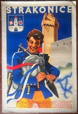 Plakat Tourist Strakonice Tschechoslowakei Horak Ladislav Dudelsack 63x95cm '30