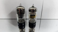 2 Sylvania 12AT7 ECC81 6201 CLOSE MATCHED PAIR Audio Tubes Black Plate Usa Made