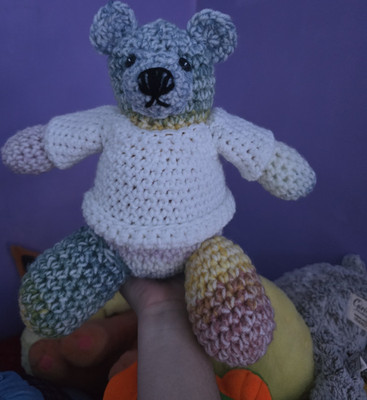 Crochet Teddy Bear Plush with Sweater