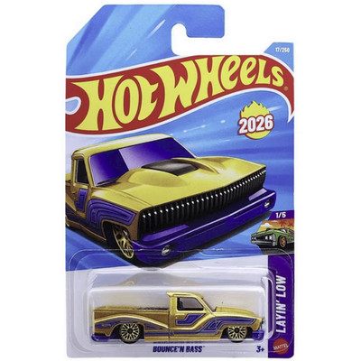   Hot Wheels Bounce'n Bass Layin' Low 2026 HW 1/5 Gold Purple Truck New Sealed