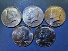 Lot of 5 Kennedy U.S. 40% 1967 Silver Half Dollars Five coins (Pictured) 7C