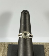 Genuine 3.6 Carat Faceted Libyan Desert Glass Ring 925 Sterling Silver Size 8