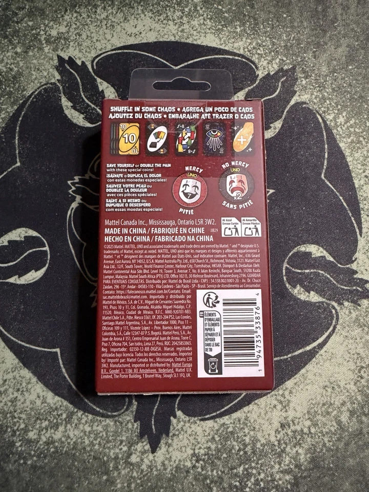 Mattel UNO Show 'Em NO MERCY Card Game EXPANSION PACK. In Hand. NEW Mattel Coins - Image 2 of 2