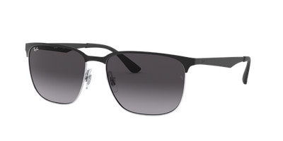 Ray-Ban RB3569 Black On Silver/Grey Gradient 59mm Sunglasses RB3569 90048G 59-17