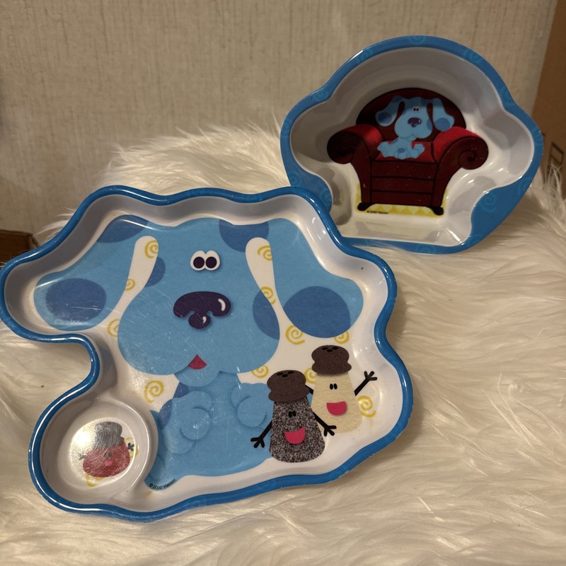 Vintage 2000 Melamine Blues Clues Plate And Bowl Zak Designs 