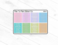 1498-4 PTP Pastel Days Of The Week Header/Dividers Planner Stickers