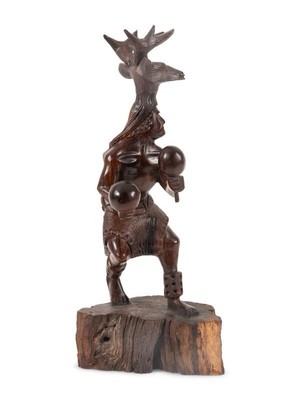Yaqui Deer Dancer 16” Figural Sculpture Ironwood Ex Jesse Monongye