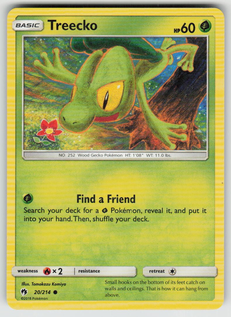 Treecko 20/214 Common Lost Thunder Pokemon Moderately Played